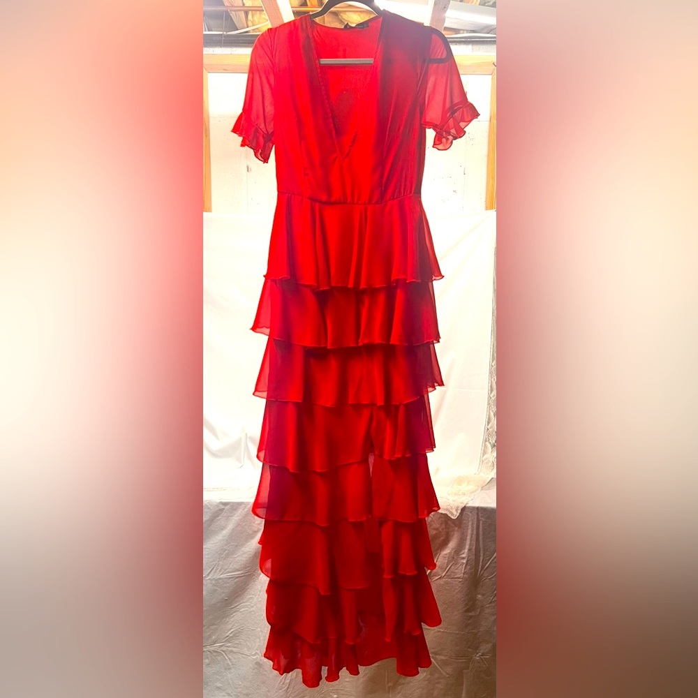 Red Chiffon Dress, size 2.